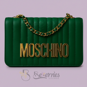 Moschino green snake leather