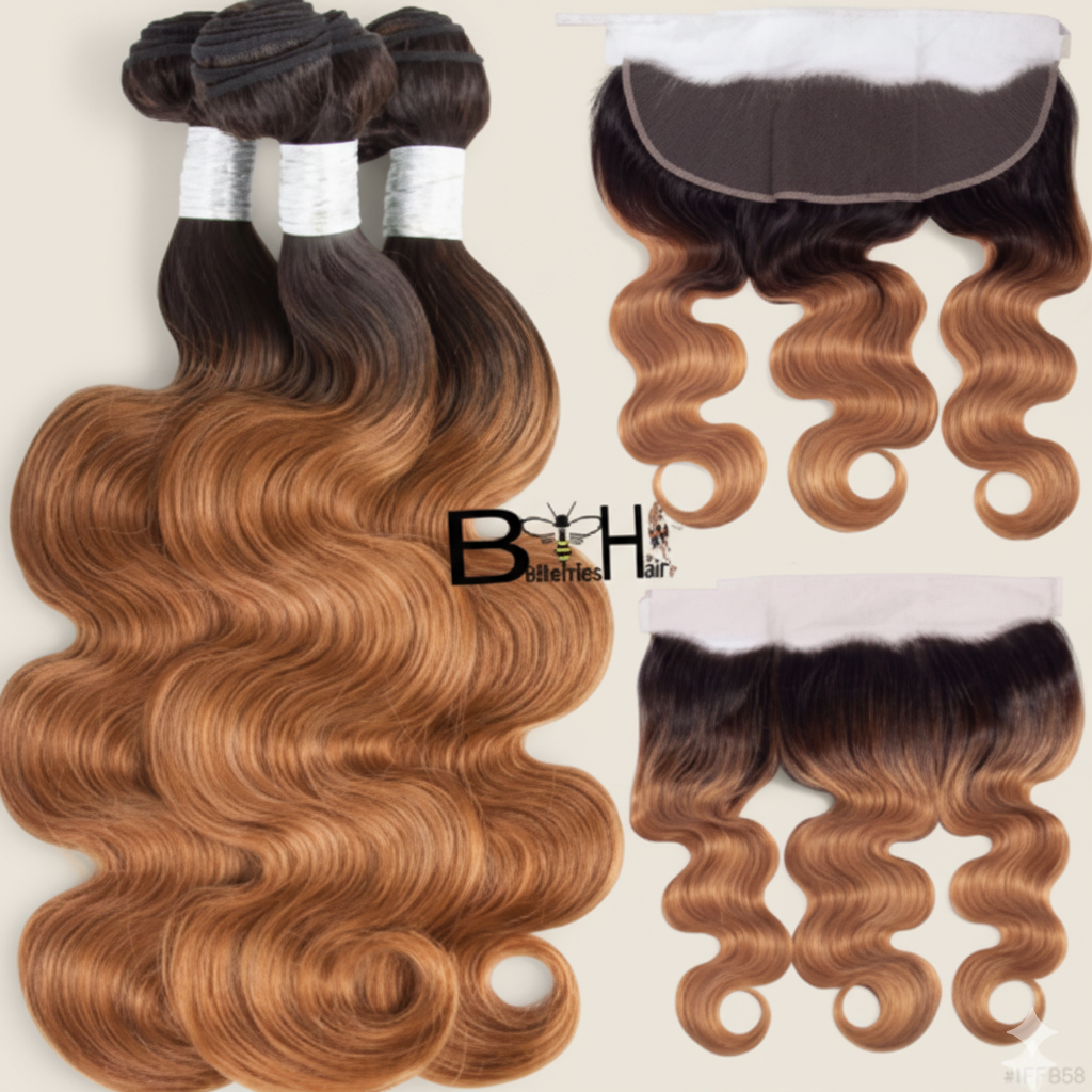 Chestnut Hair bundle 13x4 frontal 18" X3
