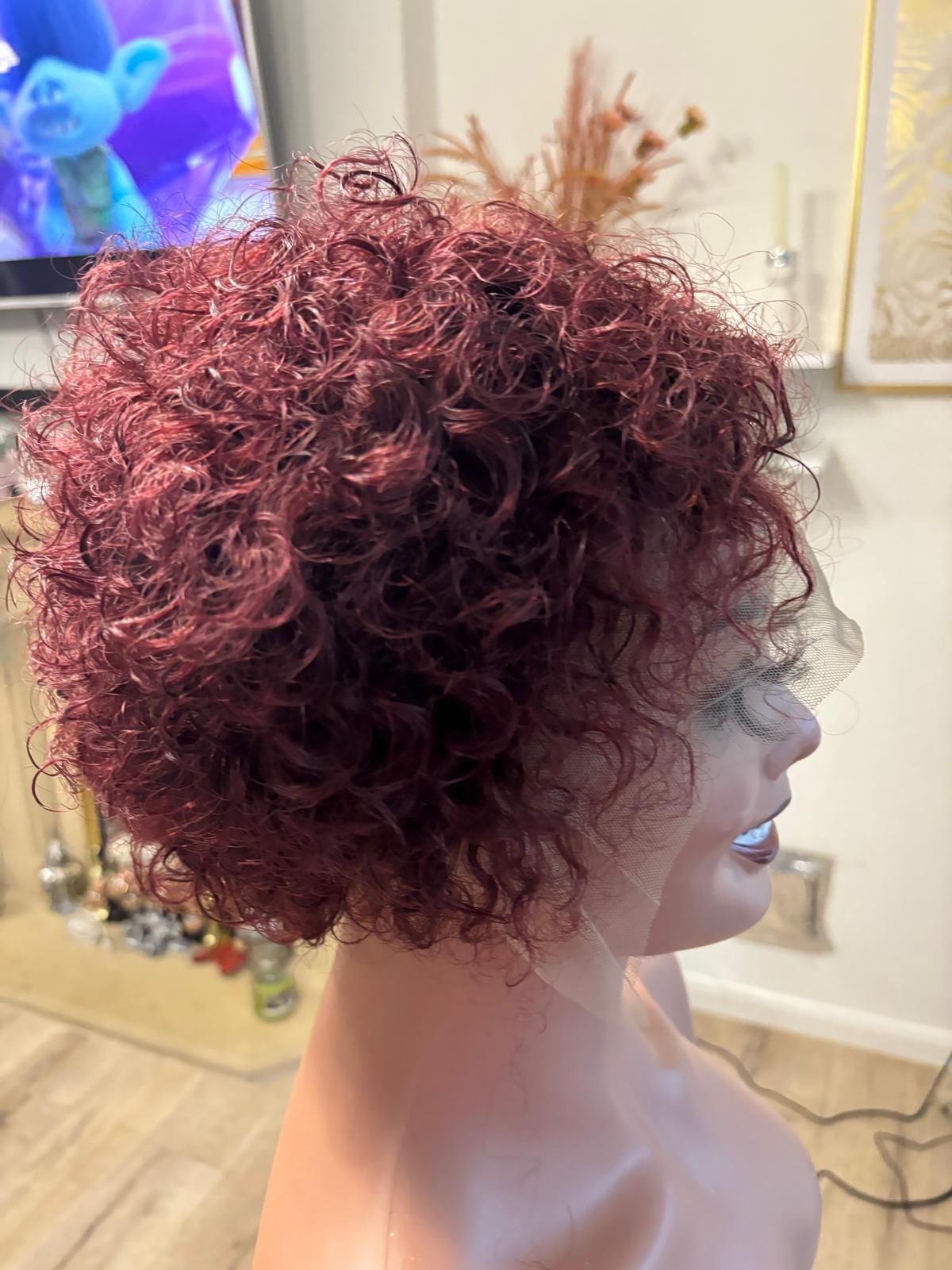 Pixel curly wig (red) - Image 2