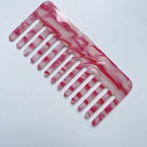 Pink Marble Hair Comb (Price per 1)
